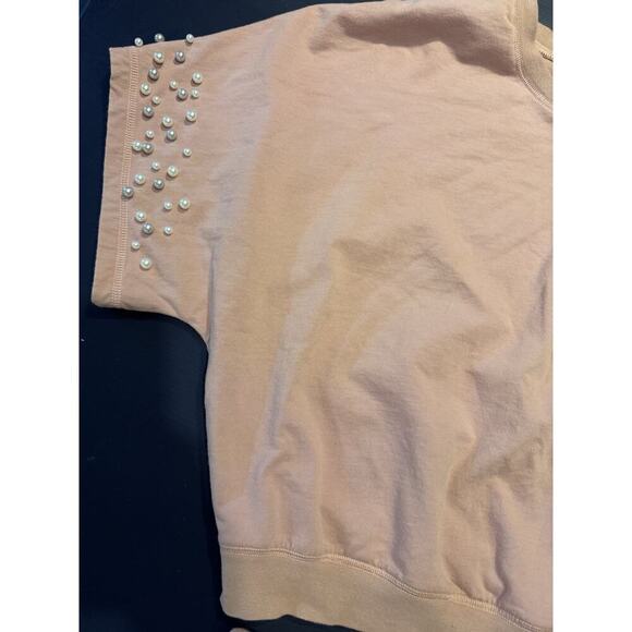 Anthropologie Mustard Seed Two Piece Set Pearl Beading S Crop Top / M Shorts - Picture 3 of 16